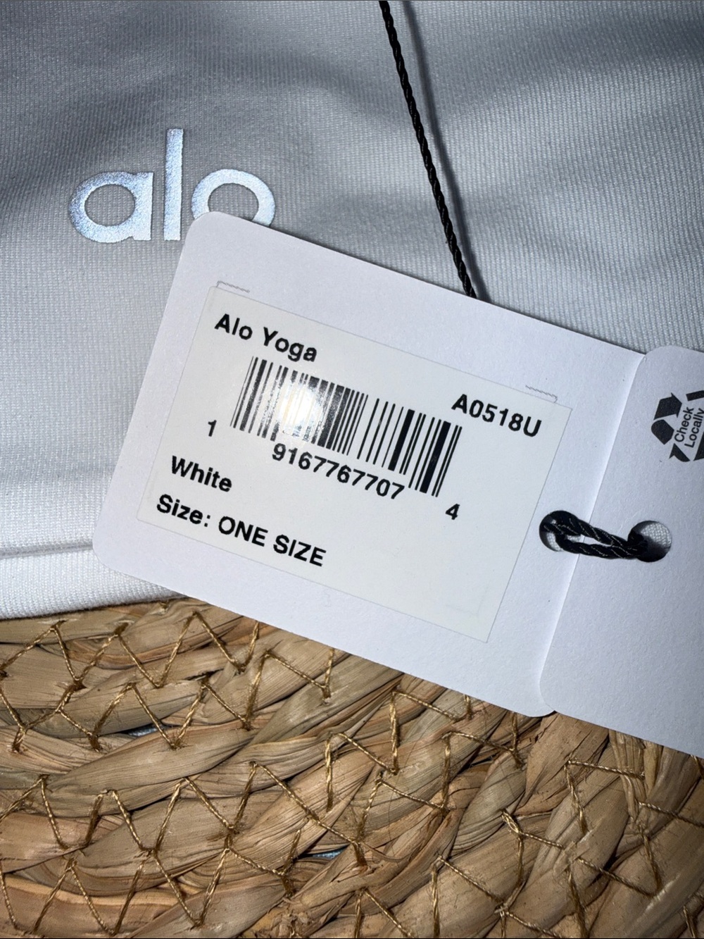 ALO Yoga White Wide Foldover Headband - Picture 2 of 6